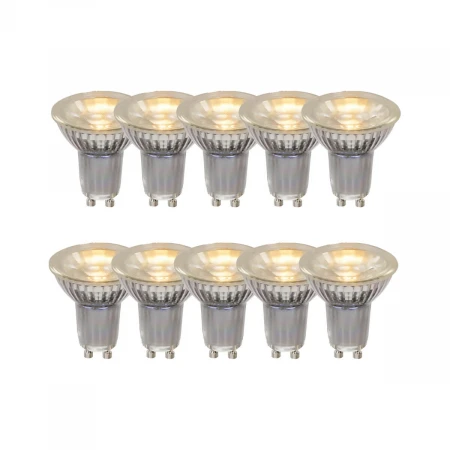 Лампа светодиодная Lucide GU10 5W 2700K MR16 прозрачная 49008/10/60