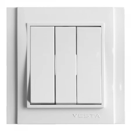 Выключатель трехклавишный Vesta-Electric Verona белый FVK020301BEL