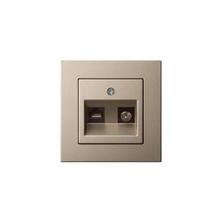 Розетка RJ45/TV Liregus Epsilon шампань 28-315