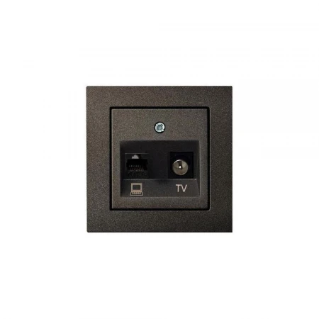 Розетка RJ45/TV Liregus Epsilon антрацит 28-113