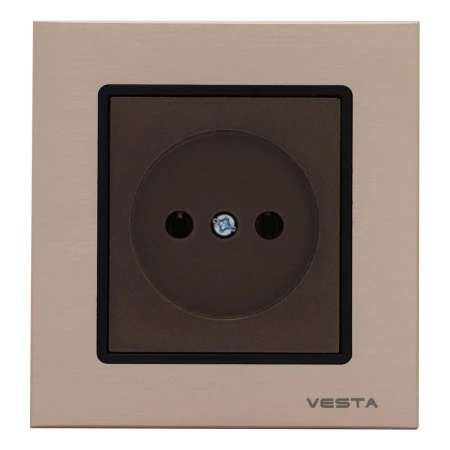 Розетка 2P Vesta-Electric Exclusive Champagne Metallic шампань FRZ00041002BSH