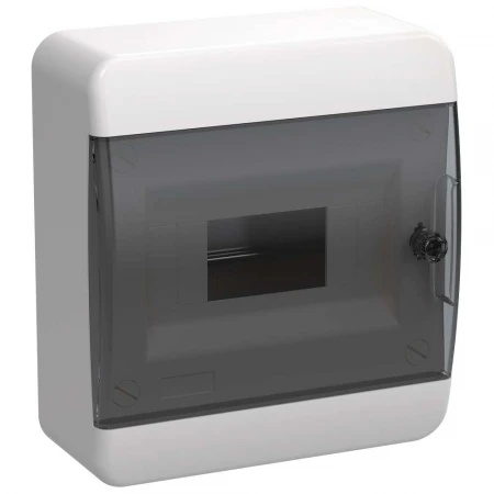 TEKFOR Корпус пластиковый ЩРН-П-8 IP41 черная прозрачная дверь IEK TF5-KP12-N-08-41-K01-K03