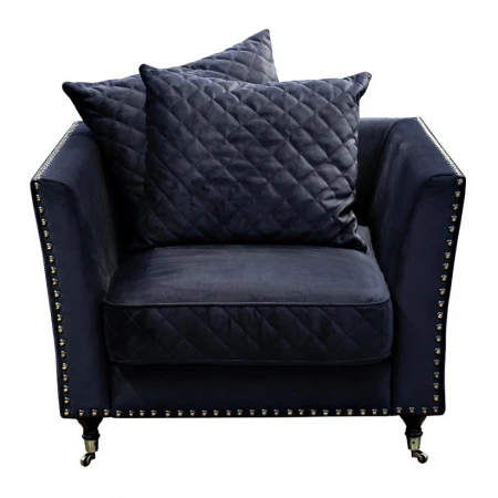 Кресло Garda Decor Sorrento1-2K-Т.Синий-Bel18