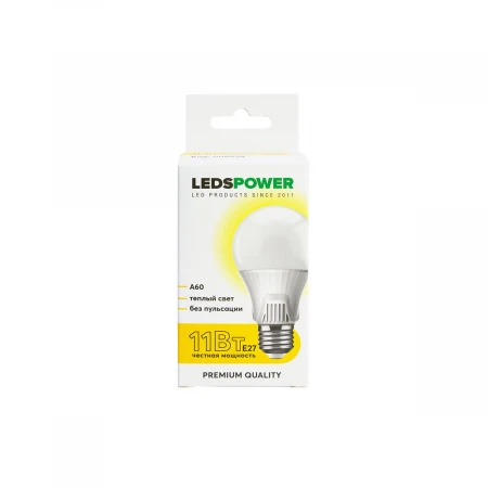 Светодиодная лампа LEDS POWER A60 E27 11Вт 3000К 006628
