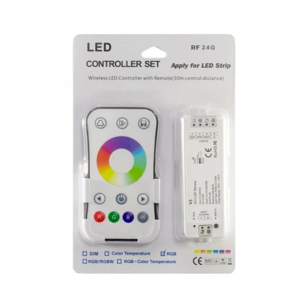 Комплект ELFLED (RGB-контроллер V3 и Пульт 1-зоновый 2.4G, белый) ELFLED-RGBBox (V3+RGBRem)