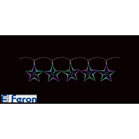 Гирлянда светодиодная "ледяные звезды rgb", 10 шт, 220v, 4.8w, cl57