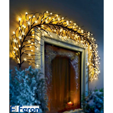 Гирлянда-ветка "снежинки и кристаллы", cl112