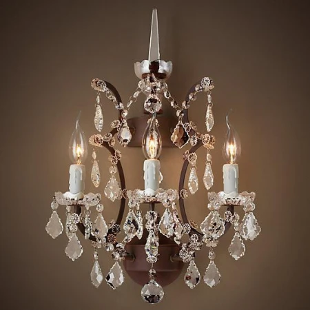 Бра BLS 30480 19th c Rococo iron and clear crystal