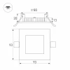 Встраиваемый светодиодный светильник Arlight DL-93x93M-5W Day White 020122